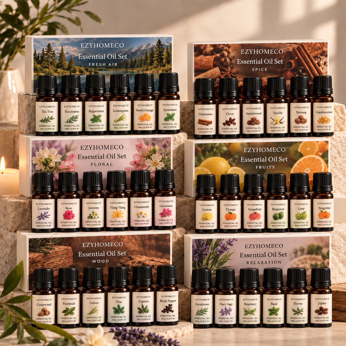 EzyHomeCo Essential Oil Set – 6 Piece