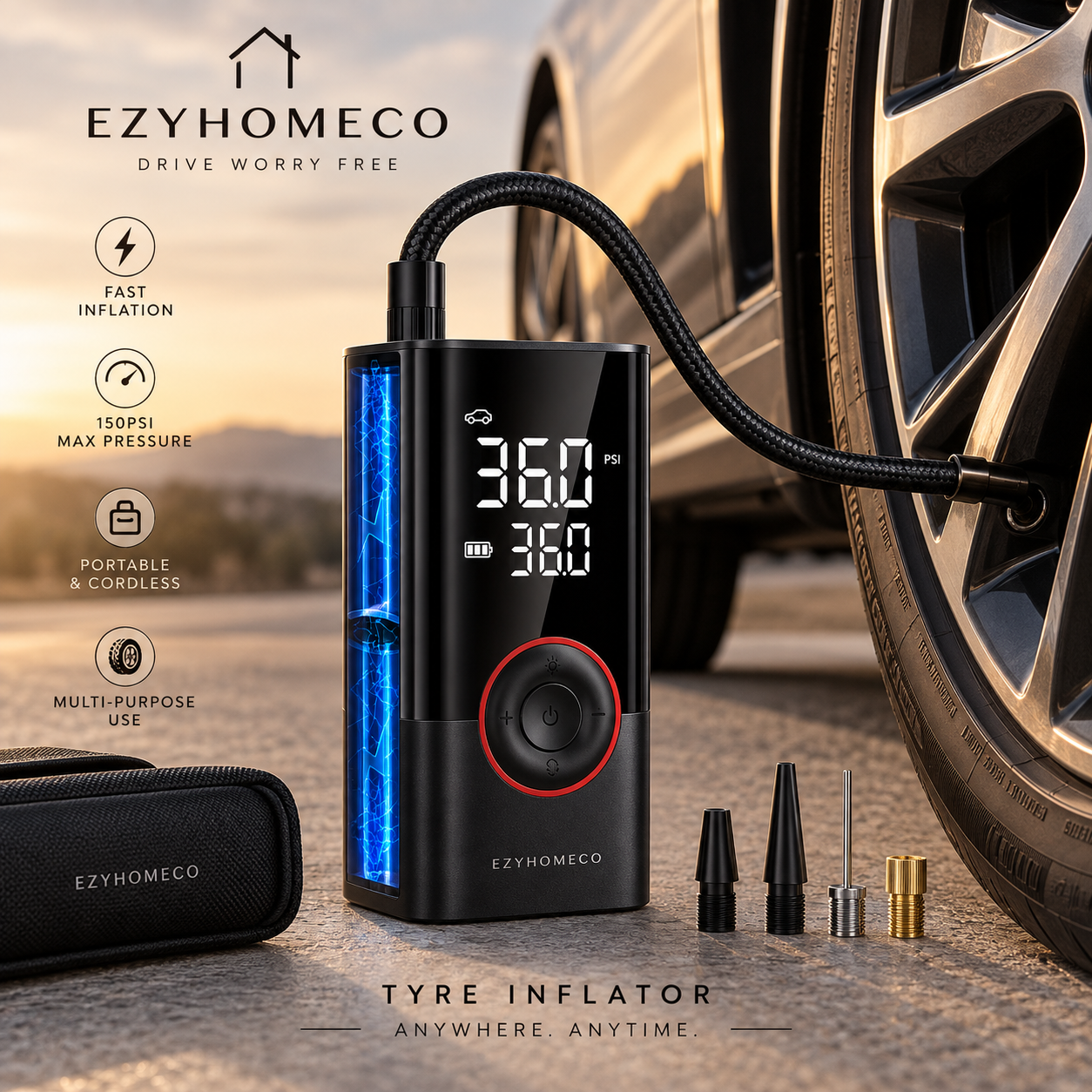 Portable 150PSI Tyre Inflator